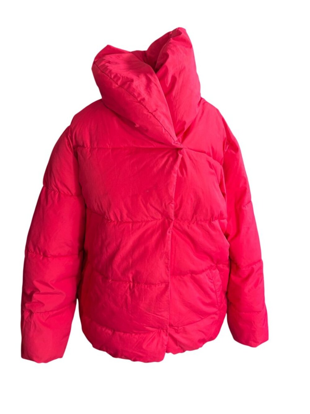 Vila Womens Puffer Jacket Voluva Bright Pink Lightweight EU 42